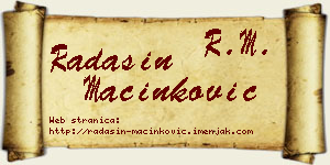 Radašin Mačinković vizit kartica
